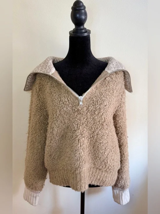 DH NY Ski Sweater Brown Cream Size S Thick Heavy Knit Cozy Winter Pullover - Picture 4 of 9